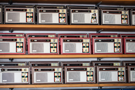 Row of old radioの写真素材