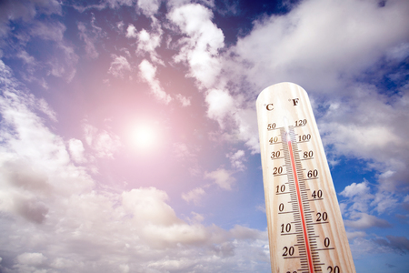 Thermometer on the summer heatの写真素材
