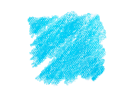 Hand drawn oil pastels blue color texture paint on white backgroundの写真素材
