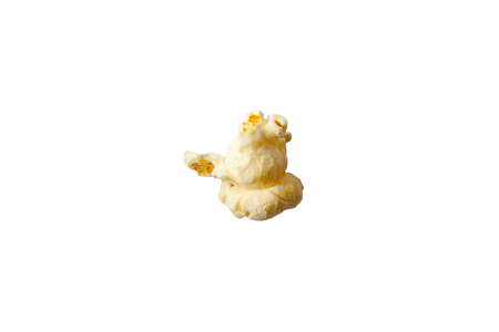 caramel popcorn isolated on a white backgroundの写真素材