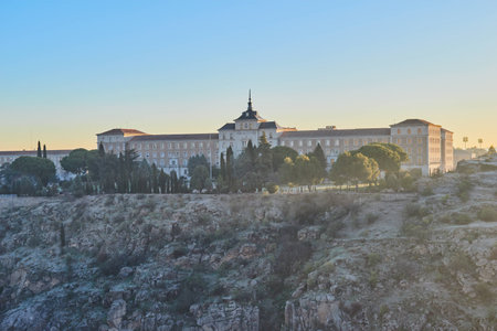 Beautiful view sunrising on the historic Infantry Academy, training center for the Spanish infantry...