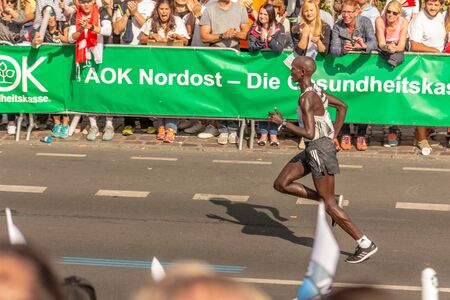 Berlin, Germany, 16.09.2018: BMW Berlin-Marathon 2018. Third place men Wilson Kipsang, Kenyaのeditorial素材