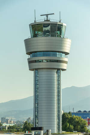 Sofia, Bulgaria - September 02, 2018: Sofia Airport Air Traffic Control Tower, LBSF, SOF