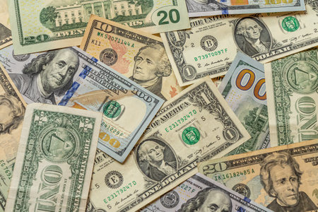A composition of US Dollars. USD banknotes providing great options to be used for illustrating...