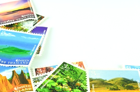 Thai stamp - tourist places in thailandのeditorial素材