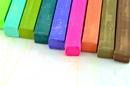 Color chalk pastelsの写真素材