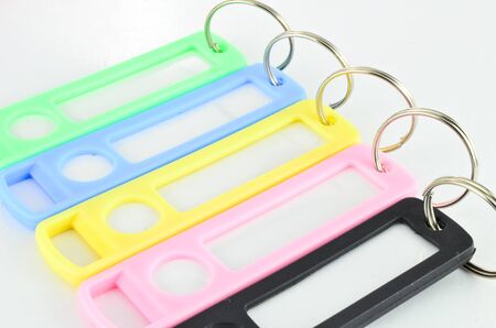 Colorful key chain with space for text isolated