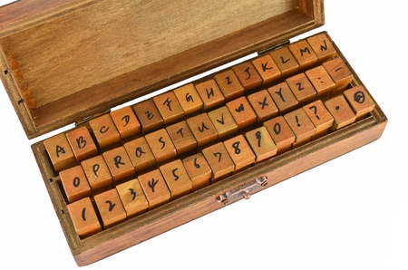 A-Z alphabet rubber stamp made by woodの写真素材