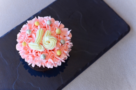 Pink cupcakeの写真素材