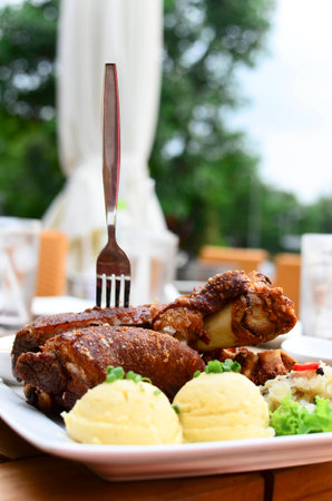 BBQ pork knuckleの写真素材