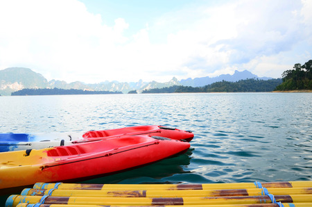 Canoe in the damnの写真素材