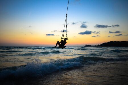 Sunset at Kood island, Thailandの写真素材