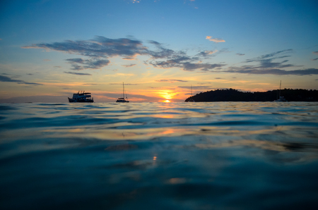 Sunset at the seaの写真素材