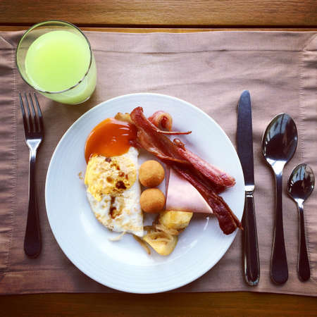 American breakfast setの素材