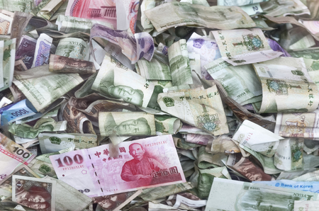 Money in donation boxの写真素材