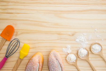 Tools and Ingredients for baking, top viewの写真素材
