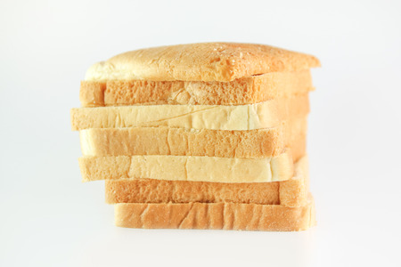 sliced bread on white background