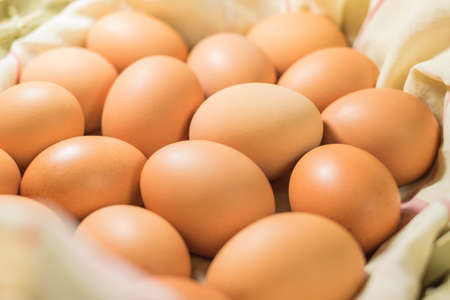 Eggs Many eggs in a basketの写真素材