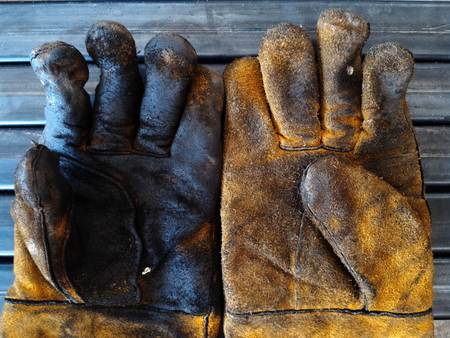 Detail leather glove after work hardの写真素材