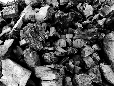 Detail surface of charcoal for backgroundの写真素材