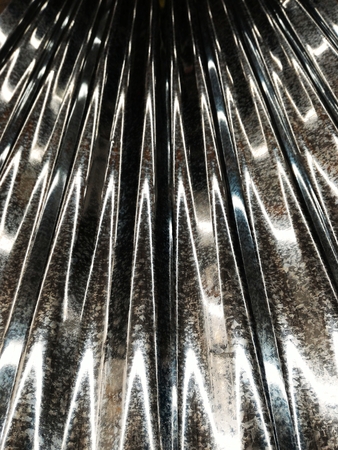 Detail of metal roofing texture for backgroundの写真素材
