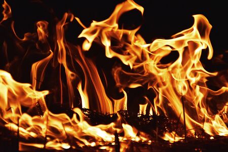 flame of fire in darknessの写真素材