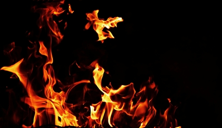 flame of fire in darknessの写真素材