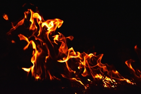 flame of fire in darknessの写真素材