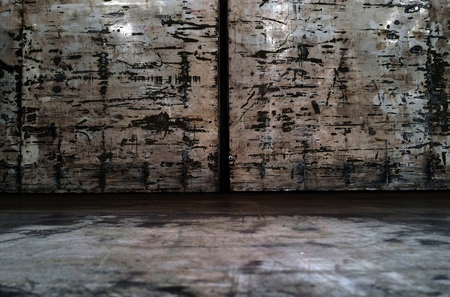 inside old container of truck after work a long timeの写真素材