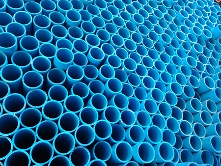blue pipe for backgroundの写真素材