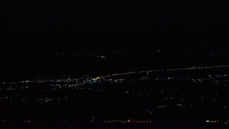 Light from city in night time in Phetchabun province in Thailandの写真素材