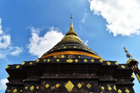 Phra That Lampang Luang pagoda in lampang province in northern of Thailandの写真素材