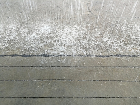 water drops on ground in rainy dayの写真素材