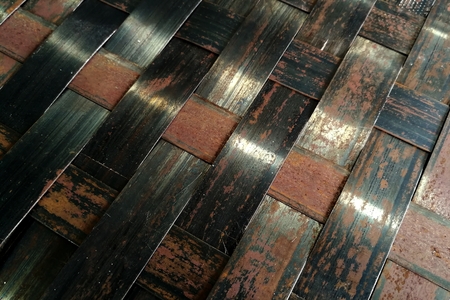 old and rusty metal weave for abstract backgroundの写真素材