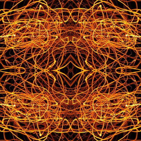 seamless orange light lines in darkness for abstract backgroundの写真素材