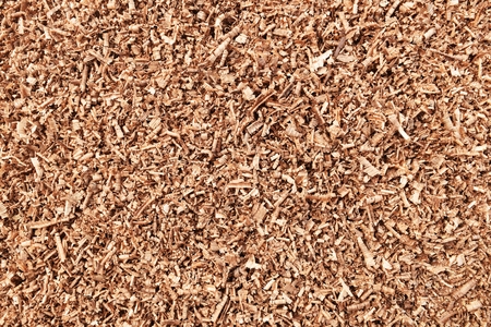 lots of brown wood saw dustの写真素材