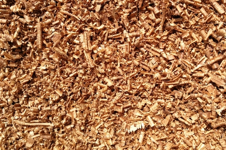 lots of brown wood saw dustの写真素材
