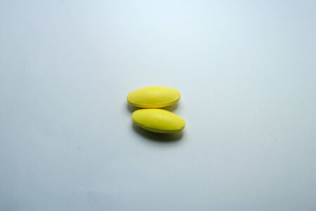 detail of one medical pill in laboratoryの写真素材