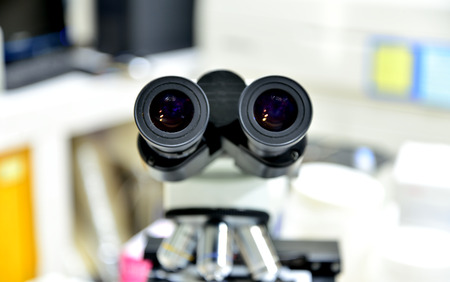microscope in laboratory.の写真素材