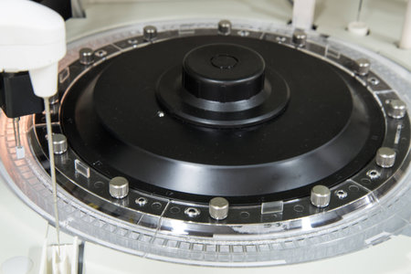 Automated chemistry in laboratory.の写真素材