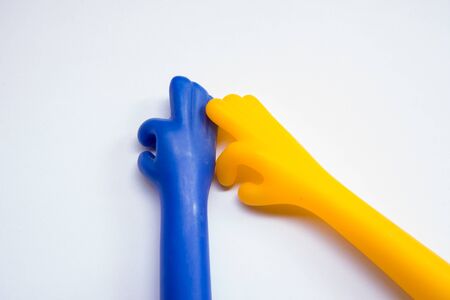 OK hand sign on a white background.の写真素材