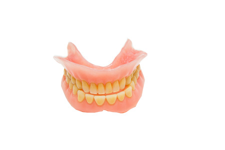 Dentures isolated on a white background.