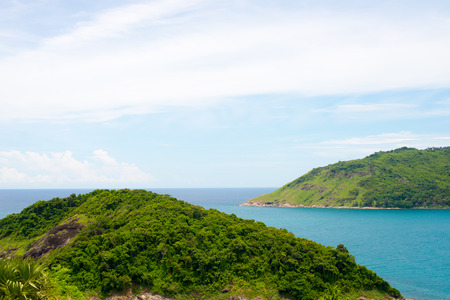 Andaman sea near Promthep Cape on Phuket island in Thailandの写真素材