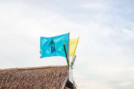 bamboo rafting travel in thailand.の写真素材