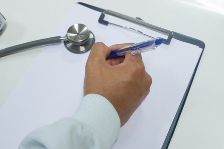 close-up of hand scientist workinの写真素材