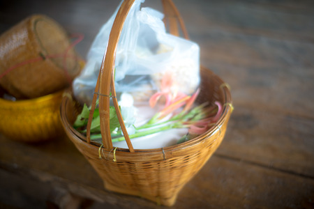 basket in vintage toneの写真素材