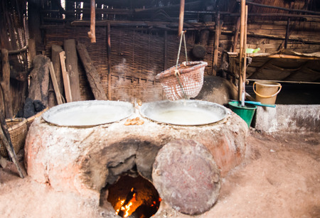 Traditional Salt making in,Bo Kluea ,Nan Province, Thailandの写真素材