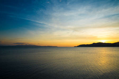 Beautiful sunset above the seaの写真素材