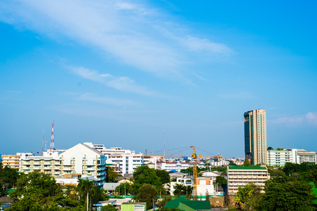 cityscape on blue sky.の写真素材