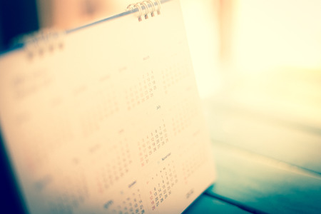 blurred calendar in vintage tone.の写真素材